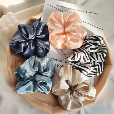 China European and American high quality popular hair scrunchies Central Institute of Statistics style scrunchies 4cm silk wide women hair ties for sale