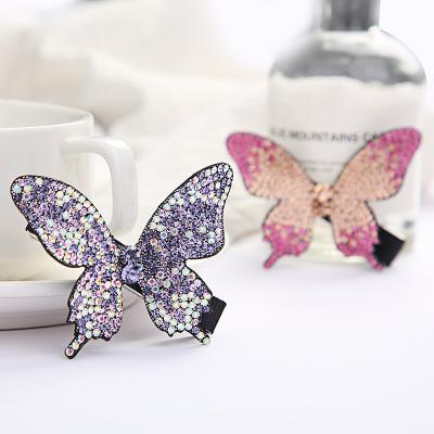 China 2021 Popular New Korean Luxury Butterfly Crystal Hair Clips Crystal Hair Pin Clips Hairpin Accessory for sale