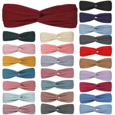 China Popular Headbands For Women Twist Knotted Stretchy Boho Hair Bands For Girls Headwrap Yoga Workout Vintage Hair Accessories for sale