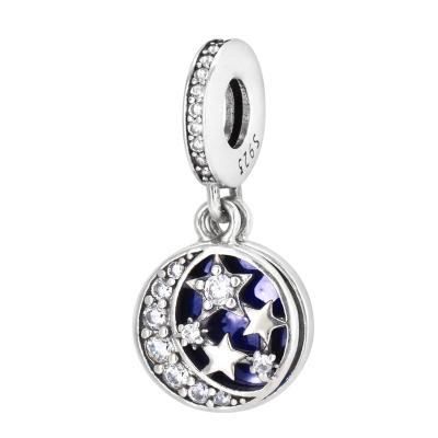 China FASHIONABLE hot sale 925 sterling silver bracelet charm starry sky beading flexible DIY jewelry accessories production for sale