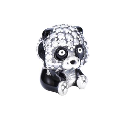 China FASHIONABLE Manufacturer Wholesale S925 Sterling Silver Cute Panda Charm Cartoon Animal Beads DIY String Ornaments for sale