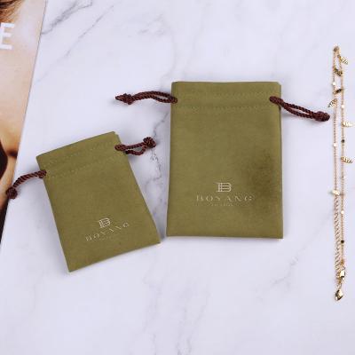 China Small Mini Jewelry Drawstring Suede Jewelry Recyclable Custom Logo Bag Small Suede Jewelery Packaging for sale