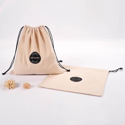 China Reusable High Quality Custom Recyclable Cotton Canvas Drawstring Storage Dust Shoe Bag Pouch for sale