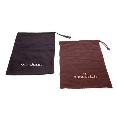 China Recyclable Wholesale Custom Cheap Fashion Black Cotton Drawstring Shoe Dust Bag for sale