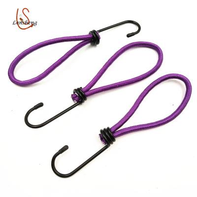 China Attractive price type of pp new 8mm elastic bungee buckle luggage rope with steel hook for sale