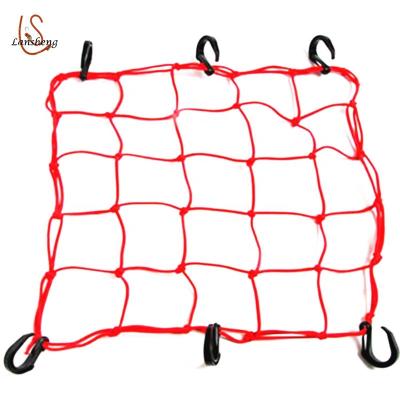 China Exterior is PP; inside is 40cmx40cm latex rubber rope or luggage cargo net with plastic hook for sale