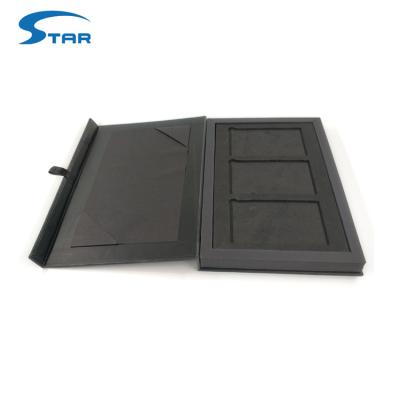 China Handmade High End Matte Black Magnetic Credit Card Gift Box for sale