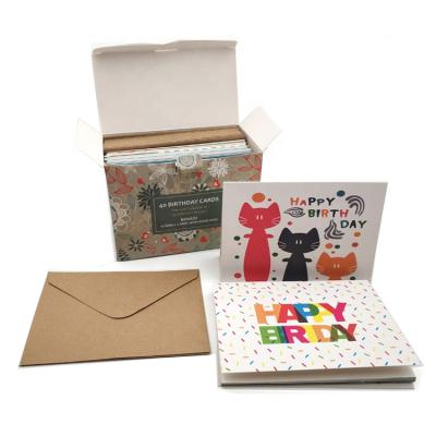 China Custom Paper Europe Happy Birthday Greeting Card And Envelope Sets for sale