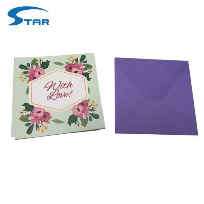 China Europe Customized Bulk Printed Popular Small Size Greeting Cards for sale