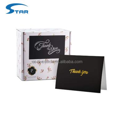 China Europe Customized Printing Gold Foil Thank You Greeting Cards for sale