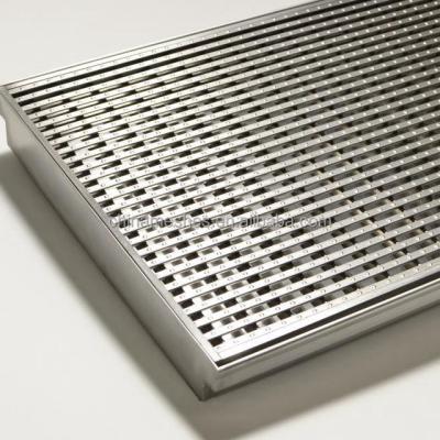 China Linear strainer stainless steel shower drain, shower drain and pool drain grate for sale