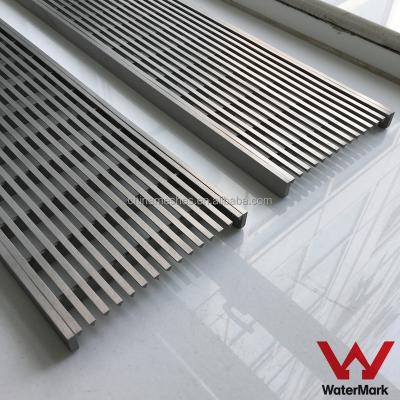 China Long Strainer Rectangle Stainless Steel Linear Bathroom Shower Floor Drains for sale