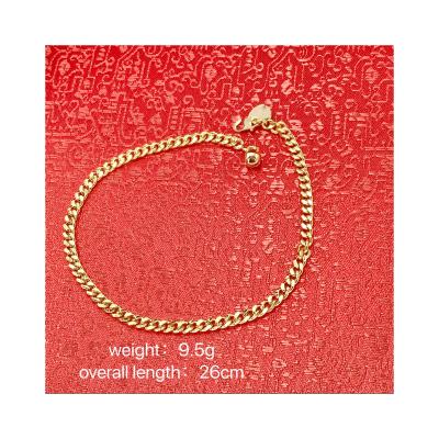 China New Arrival FASHIONABLE Design Widely Used Electroplate Gold Link Anklet Women Copper Anklets for sale