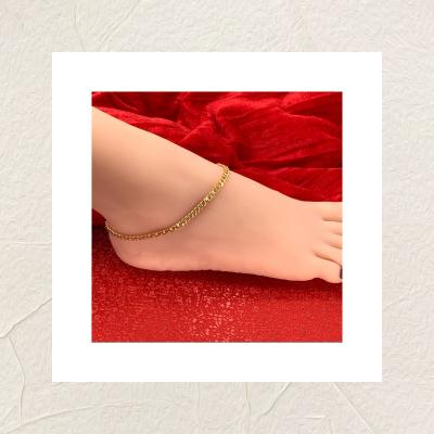 China FASHIONABLE Special Design Widely Used Electroplate Gold Link Anklet Women Copper Anklets for sale