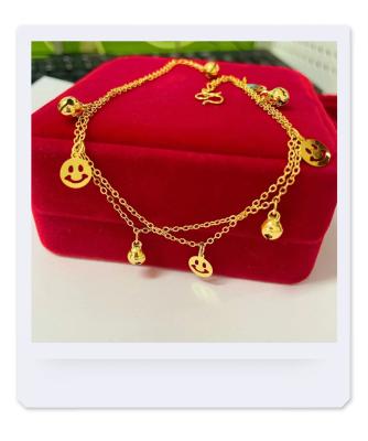 China FASHIONABLE 2021 Top Selling Women's Gold Smile Jewelry Barefoot Chain Chain for sale