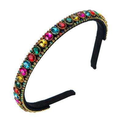 China 2021 Custom Wear Headband Synthetic Fabric 2021 Luxurious Shiny Diamond Hair With Women Headband for sale