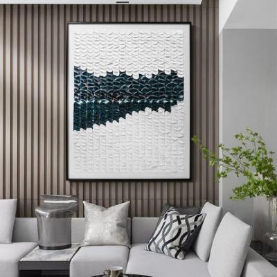 China New JZ Classic/Postmodern Living Room 3D Decorative Abstract Mosaic Mixed Media Artwork Wall Painting Handmade Acrylic Artwork for sale