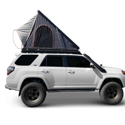 China Straight Tether Type 2021 New Top View Canvas Aluminum Roof Top Tent Outdoor Camping for sale