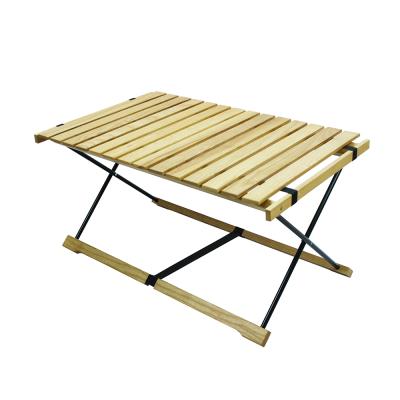 China Fashionable Wooden Picnic Folding Combo Beach Roll Up Table For Camping for sale