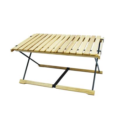 China New Fashionable Style Camping Beech Wooden Table Roll Up Table for sale