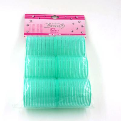 China DIY Hair Mdedium 52mm Turquoise Curling Stying Plastic Non Pins Self Gripped Hair Roller for sale