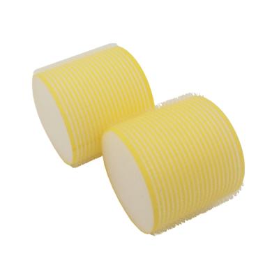 China Making New Hairdressing 65mm Loop Hair Rollers Large Soft Yellow Sponge Hair Rollers for sale