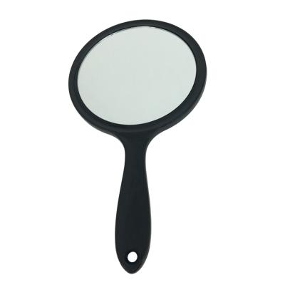 China Makeup Use Customized Logo Plastic Frame Double Sided Round Hand Held Mirror for sale