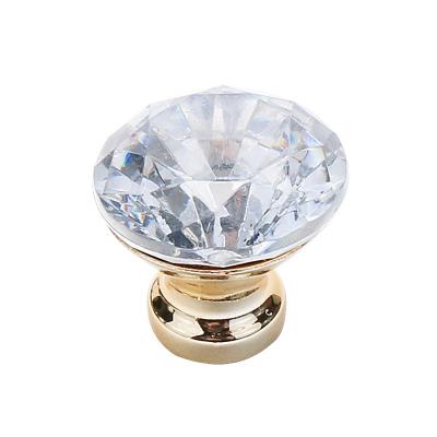 China Modern Shiny Plastic Cabinet Knobs Furniture Cabinet Pull Acrylic Crystal Round Diamond Ball 30mm Handle for sale