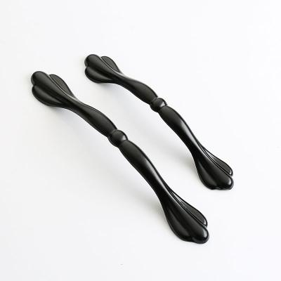 China LEEDIS Furniture Hardware Modern Simple Accessories Factory Direct Aluminum Black Handle In Stock for sale