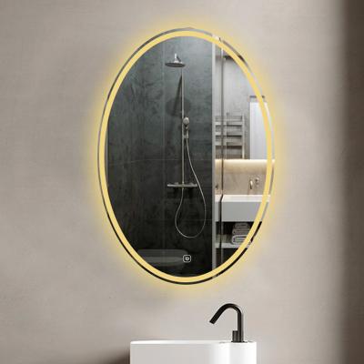 China Modern Smart Bathroom LED Bathroom Mirror Anti-fog Touch Screen With Round Light Wall Hanging Mirror Lamp Customized for sale