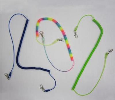 China Long tail flexi coil lanyard different color different size good fishing coil leash tether for sale