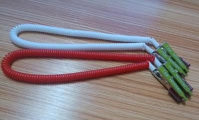 China 430mm length high quality China facotry price white red coiled lanyard leash dental clips for sale