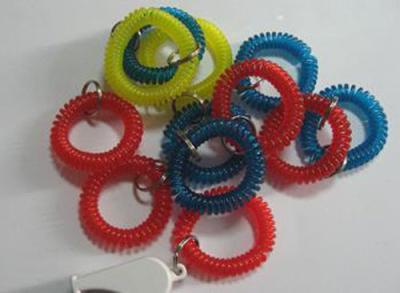 China Hot coil key chain economical and popular used plastic wrist coil with split ring holders for sale