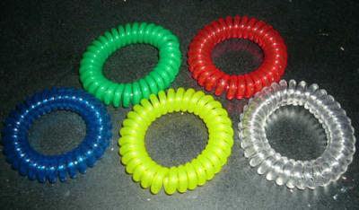 China Plastic safe holder hot selling in USA and Europe wrist wear colored expandable spring for sale