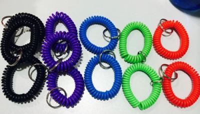 China Top quality perfect look PU plastic assorted color 2.5x10x55mm wrist coil wristband w/ring for sale