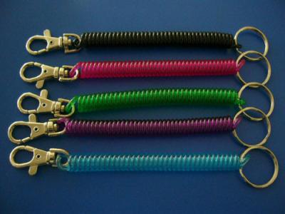 China Plastic Flexible 120mm length Coil Key Rings in Different Custom Colors Hot Selling for sale