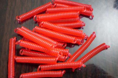 China Traslucent Red Short Length Plastic Sprial Key Coil Tether Part Ready for Connecting for sale