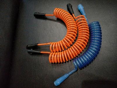 China Plastic Steel Spring Wire Coiled Leash in Hot Orange Blue Color for Keeping Children Safety for sale