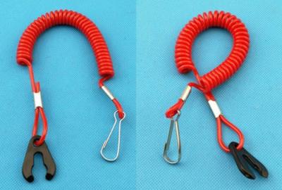 China Popular Factory Direct Red Elastic Coil-style Jet Ski Safety Spring Leash w/J-hook&Stop Switch Tool for sale