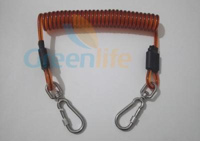 China China Factory Direct Top Quality Plastic Tube Inside Orange Coated Dia7mm Reinforced Coiled Cable Tool Lanyard for sale