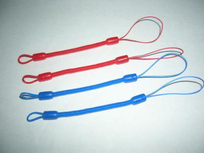 China Custom Red/Blue Mini Short Pen Spiral Tethers w/Different Nylon Strap on Both Ends for sale