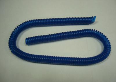 China Plastic Transparent Blue Coiled Bungee Lanyard Tether Ready for Attachment for sale