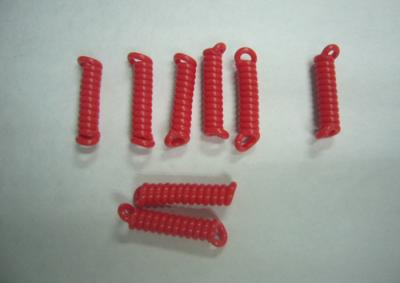 China Safety Short 3CM Length Red Coiled Cable by 90 Degree Weld on Two Ends for sale