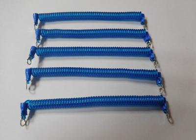 China Hot Selling 120MM Coil Length Blue Wire Coiled Tool Tether w/Eyelets 2PCS for sale