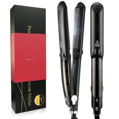 China Commercial Professional Digital LCD Display Steampod Hair Straightener Steam Flat Iron Hair Straightener for sale