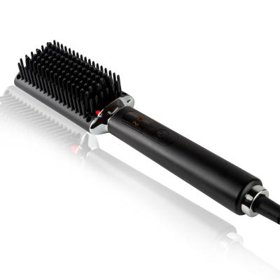 China Wholesale Round Ionic Straightener Brush PTC Hair Heater Gorgeous Hair Straightening Comb For Women for sale