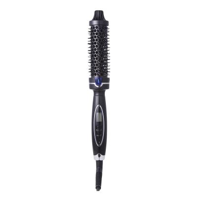 China Ionic Hair Curling Brush Customized Negative Ceramic Ion Iron Hair Curler Brush 3 Barrels Size Hot Iron 410F Comb Hair Straightener Curler for sale