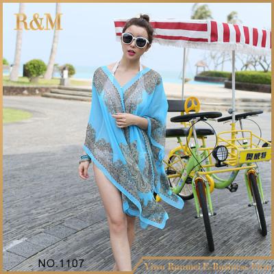 China Swimwear Anti-UV Chiffon Cover Up Beach Sarongs Pareo Swimsuit Wrap for sale