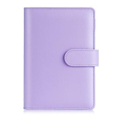 China Custom Leather Hardcover Book Factory PU Budget Binder Office Supplies with Loop Notebook Planner Cover A5 A6 Ring Bound Planner for sale