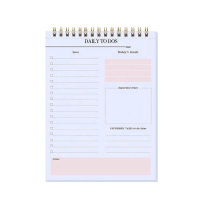 China Custom Eco-Friendly Paper Daily Planner Undated To Do List Notebook Spiral Appointment Planner For Men And Women for sale